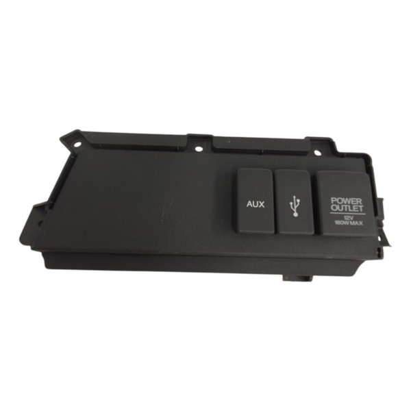Moldura Acendedor Tomada Usb Auxiliar Honda City 2015 A 2021 Preto